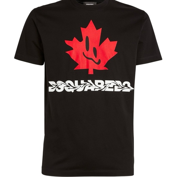 DSQUARED2 Leaf Men's BLACK Graphic Tee Size S NWT GR8 Gift - Picture 1 of 16